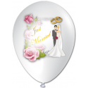 "JUST MARRIED" trükiga 35cm/14" õhupallid