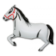 Hobune valge foolium, heeliumiga täidetud 36"/90cm